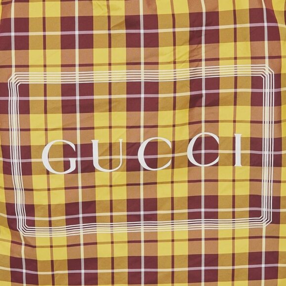 Gucci Yellow/Burgundy Nylon Medium Check Montecarlo Tote Bag - Picture 9 of 11